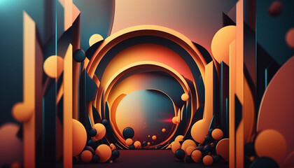 Abstract modern aesthetic background. Vector illustration. Generative AI