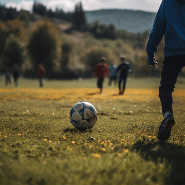 Playing soccer on a field-Generative AI
