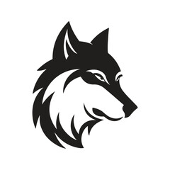 wolf head, vector concept digital art, hand drawn illustration
