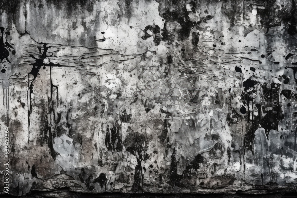 Poster monochromatic image depicting a textured wall. generative ai