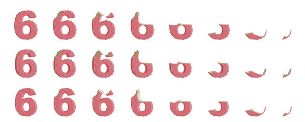 Milk strawberry with Almonds and Vanilla Ice Cream Bars 6-shaped, 3D rendering