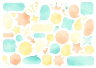 水彩風の吹き出しセット
