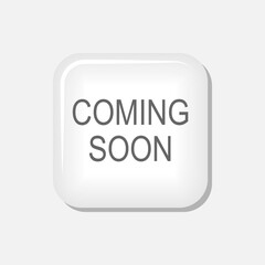 Coming Soon Icon Banner - Vector, Text Sign & Symbol Illustration