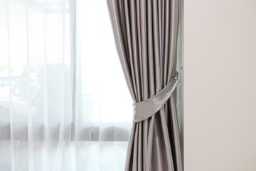 Rope curtain, gray curtain With white light curtain