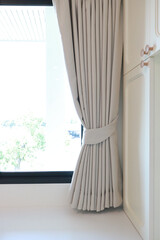 Rope curtain, gray curtain With white light curtain - 586413835