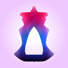 Lantern gate 1 gradated blue purple for element design