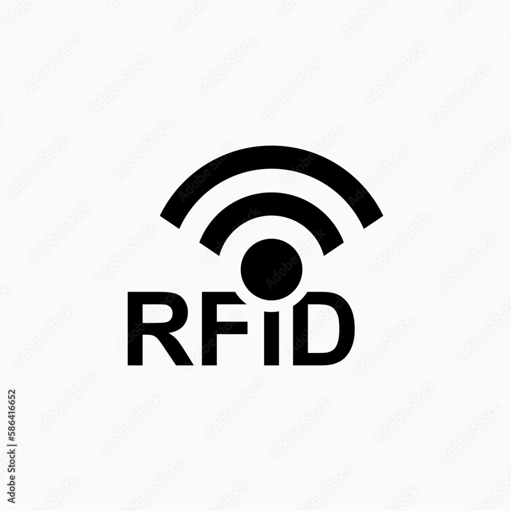 Poster rfid or radio frequency identification vector icon for apps and websites