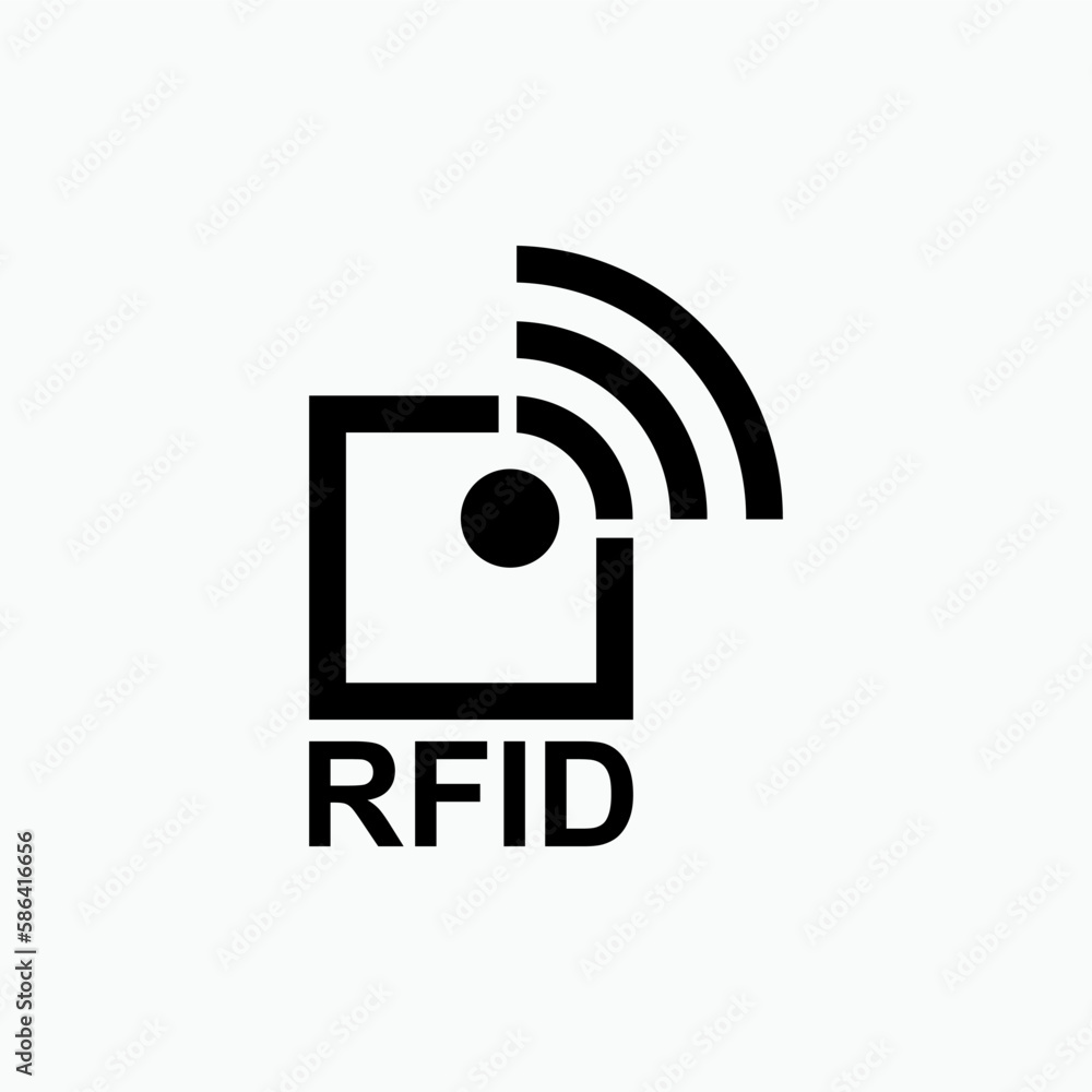 Poster rfid or radio frequency identification vector icon for apps and websites