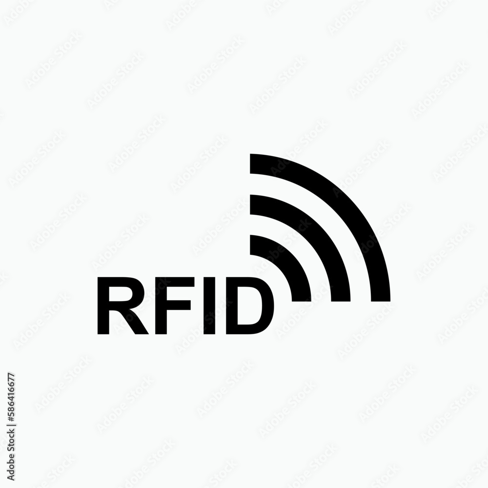 Poster rfid or radio frequency identification vector icon for apps and websites