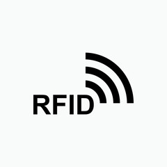 RFID or Radio Frequency Identification Vector Icon for Apps and Websites