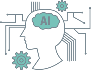 人工知能とテクノロジーをイメージしたイラスト