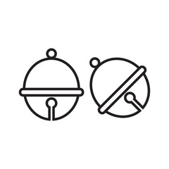 Striped bells on a white background christmas symbol concept for editable vector illustration eps.10.