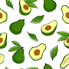 Avocado plant, organic ingredient fruit pattern