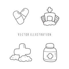 hospital cartoon outline