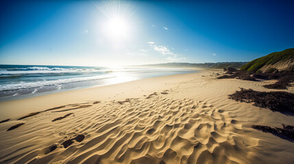 Fototapeta na wymiar Midjourney generated image of a Tropical Paradise Beach
