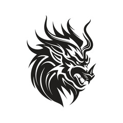 dragon, vector concept digital art, hand drawn illustration