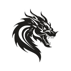 dragon, vector concept digital art, hand drawn illustration