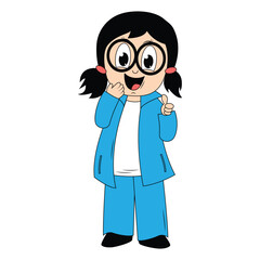 cute girl cartoon illustration graphic
