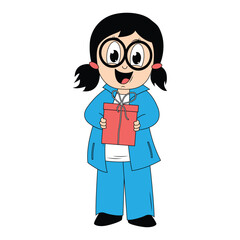cute girl cartoon illustration graphic