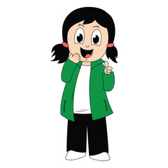 cute girl cartoon illustration graphic