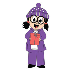 cute girl cartoon illustration graphic