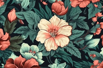 vibrant and colorful flower set against a dark background. Generative AI