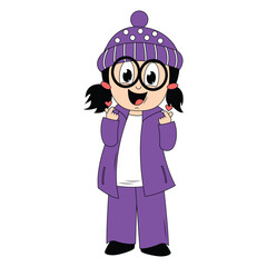 cute girl cartoon illustration graphic