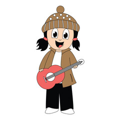 cute girl cartoon illustration graphic