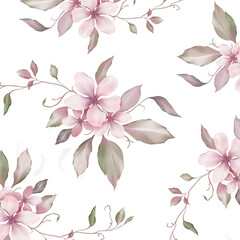 Seamless watercolor pattern with purple in a watercolor style.