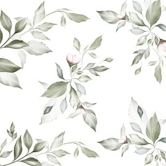 Seamless floral summer pattern with watercolor flowers handmade.