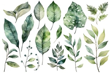 Fototapeta premium leafy green plant against a white backdrop. Generative AI