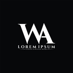Letter WA luxury logo design vector