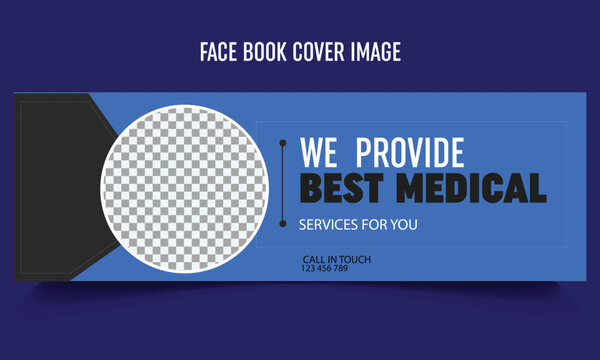 Editable medical dental health and healthcare Facebook cover image and web banner template	