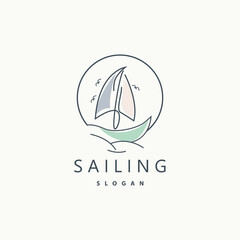 Sailboat Logo Design, Fishing Boat Illustration, Fishing Boat Company Brand Vector Icon, Boat Shop Design, Fish Shop, Transportation