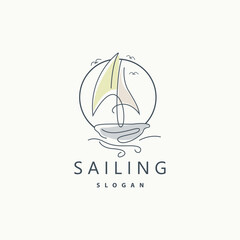 Sailboat Logo Design, Fishing Boat Illustration, Fishing Boat Company Brand Vector Icon, Boat Shop Design, Fish Shop, Transportation