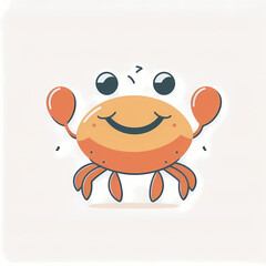 Fototapeta premium Cute Crab Logo. Generative AI