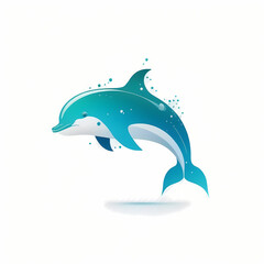 Cute Dolphin Logo. Generative AI