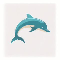 Fototapeta premium Cute Dolphin Logo. Generative AI