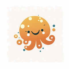 Cute Octopus Logo. Generative AI