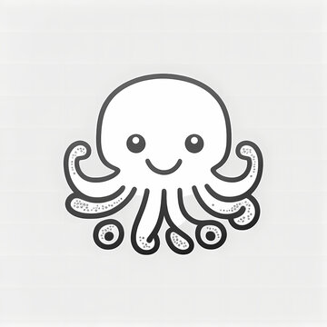 Cute Octopus Logo. Generative AI