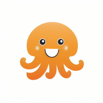 Cute Octopus Logo. Generative AI
