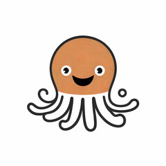 Obraz premium Cute Octopus Logo. Generative AI