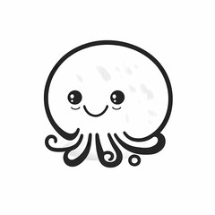 Naklejka premium Cute Octopus Logo. Generative AI
