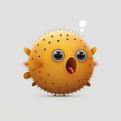 Fototapeta premium cute puffer fish logo. Generative AI