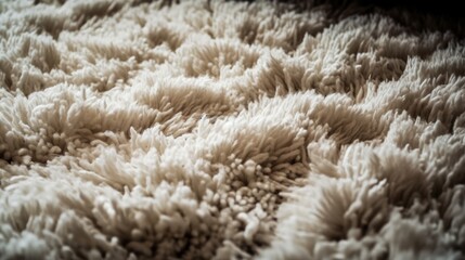 white fluffy shaggy carpet rug background, image ai generate