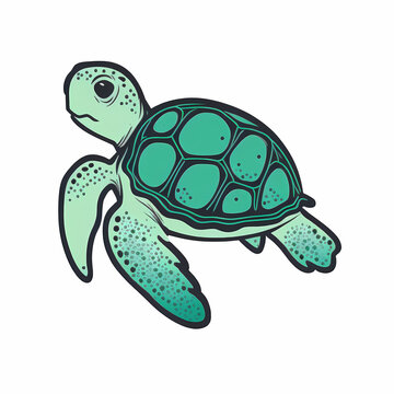 cute turtle logo. Generative AI