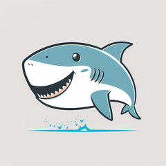 Obraz premium cute shark logo. Generative AI