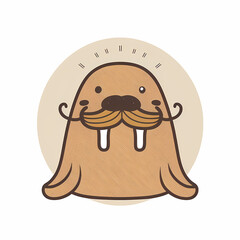 Obraz premium Cute Walrus logo. Generative AI
