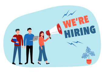 We are hiring concept vector illustration. Business recruitment.