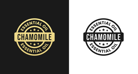 Chamomile Oil Label or Chamomile Essential Oil Label Vector Isolated in Flat Style. Best Chamomile Essential Oil Label for product design element. Simple Chamomile Oil Label for product packaging.